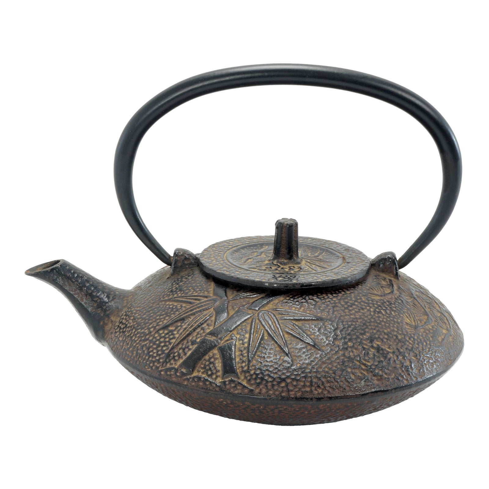 Vintage Japanese Cast Iron Teapot Three Winter Friends Motif