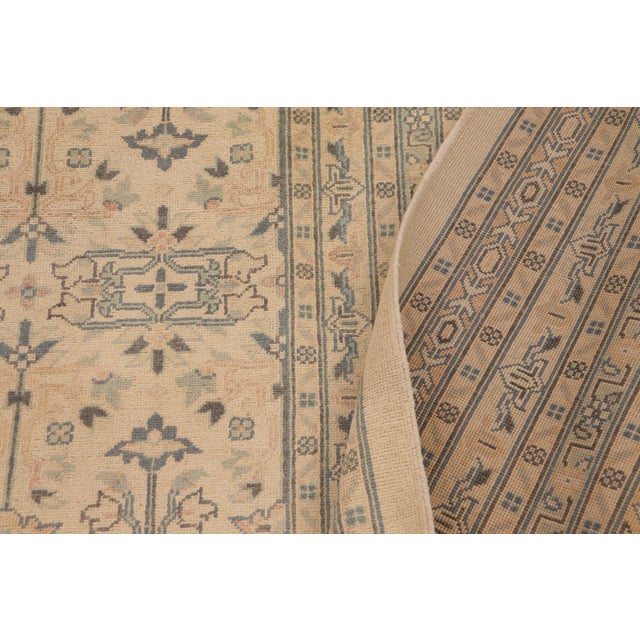 Textile Boho Chic Beige/Blue Wool Rug - 9'3'' X 12'2'' For Sale - Image 7 of 10