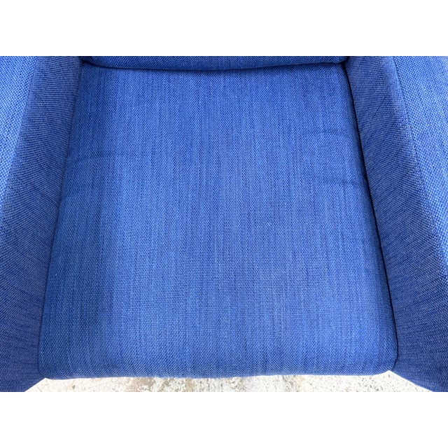 Blue West Elm Carlo Mid Century Arm Chair For Sale - Image 8 of 12