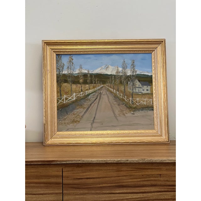 Wood Vintage Framed Painting For Sale - Image 7 of 9