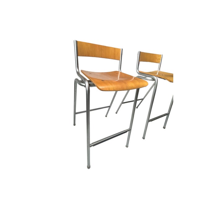 Cool Vintage Industrial Metal and Wood Stools ready to go into any setting built strong and sturdy