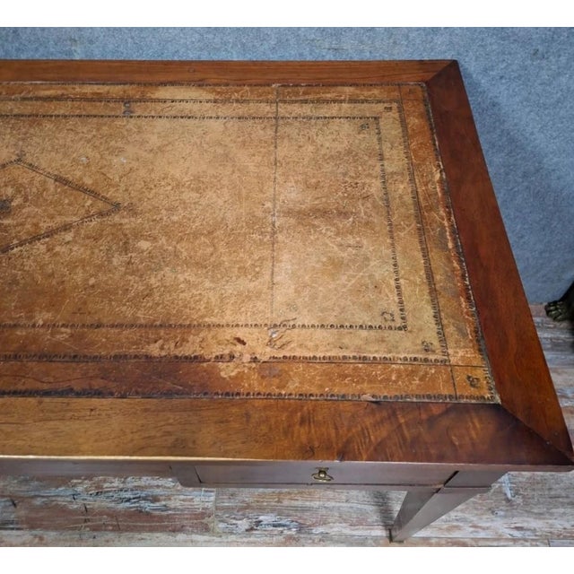 Louis XVI Flat Desk in Mahogany For Sale - Image 6 of 12