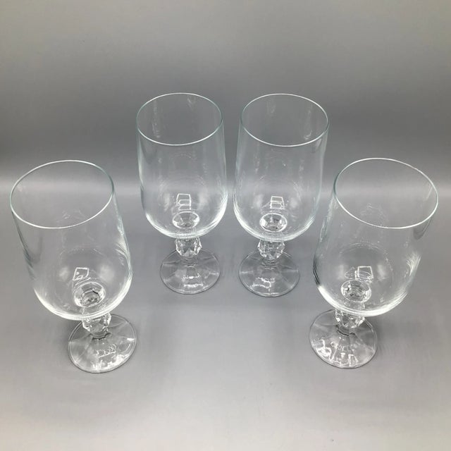 Bohemian Cut Crystal Ball Stem Goblets-Set of 4 For Sale - Image 12 of 13