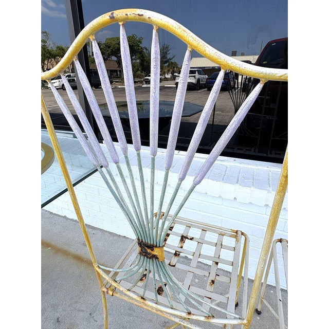 1960's Italian Hollywood Regency Style 'Coco Chanel' Sheaf of Wheat Table With Chairs- 3 Piece Set For Sale - Image 18 of 18