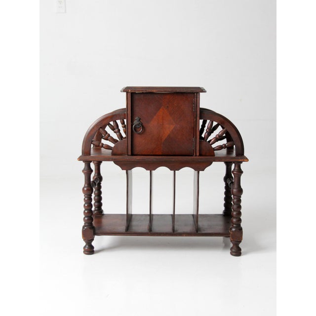 Antique Humidor Smoking Stand For Sale - Image 4 of 13