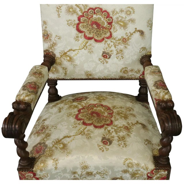Thrones Pair Renaissance 1880 French Arm Chairs - a Pair For Sale - Image 9 of 10