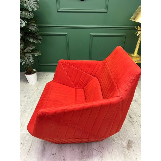 Ligne Roset Red Facett Armchair by R. & E. Bouroullc for Ligne Roset For Sale - Image 4 of 18