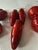 American Vintage(8)Christmas Crackle Glass Kugel Style Ornaments Hearts,balls,teardrop Ruby Red Christmas Holiday Decor For Sale - Image 3 of 12
