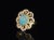 Contemporary Certified Natural 6.29CTS VS F Diamond Opal 18K Solid Gold Floral Ring, size 6.75 For Sale - Image 3 of 7