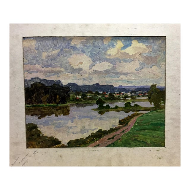1970s Oil Painting the Freshness of the Natural Korostelev Vladimir Alexandrovich For Sale