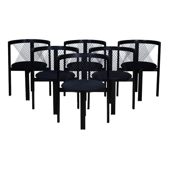 String Chair by Niels Jørgen Haugesen for Tranekær Furniture, Denmark, 1980s, Set of 6 For Sale