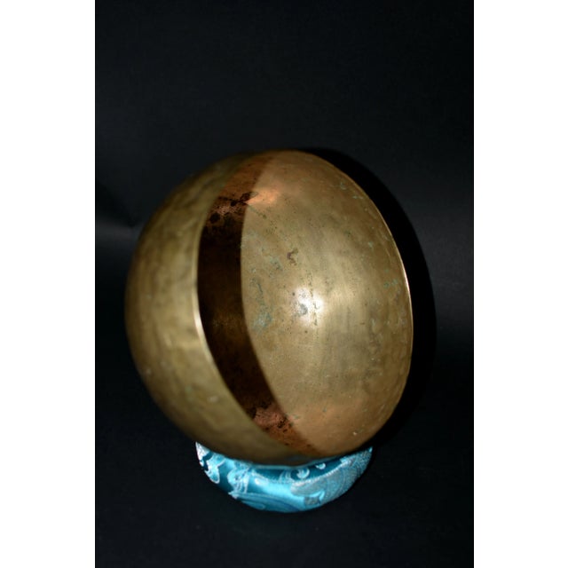 Antique Singing Bowl Hand Hammered E Tone- 4 Pieces For Sale - Image 9 of 12