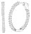14K White Gold 3.0 Cttw Princess Cut Diamond Inside Out Hoop Earrings (G-H Color, SI2-I1 Clarity) - 28 MM For Sale