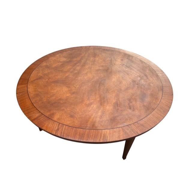 Mid-Century Modern Restored Vintage Mahogany Drum Style Coffee Table, 48” Round For Sale - Image 3 of 8