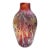 1980s Modern Art Blown Glass Iridescent Purple and Gold Large Vase For Sale