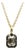 18k Gold 1/2 Carat Emerald Cut Diamond in Collet Setting With Black Rhodium Necklace For Sale