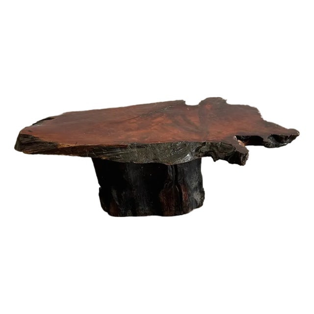 Vintage Live Edge Redwood Burl Coffee Table For Sale