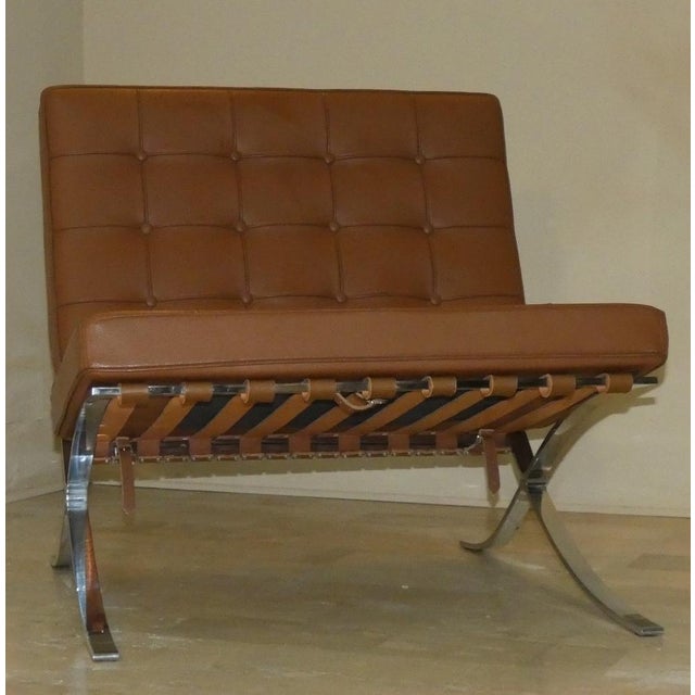 Mid-Century Modern Chair in Steel and Leather in the Style of Knoll, 1980s For Sale - Image 3 of 18