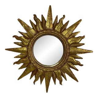 Mid Century Modern Sunburst Wall Mirror For Sale