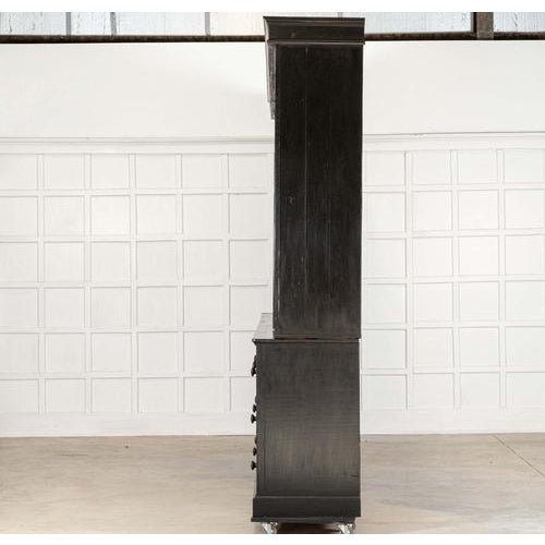 French Monumental Ebonised Bookcase, 1900s For Sale - Image 6 of 12
