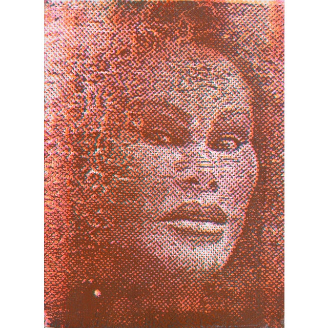 American Peter Mayer, Jocelyn Wildenstein (Burgundy/White), Acrylic and Silkcreen on Canvas For Sale - Image 3 of 3