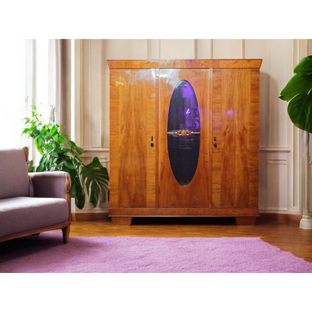 Art Deco Wardrobe in Cherry Veneer, Germany, 1930s For Sale - Image 10 of 11