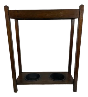 1920s Antique Mission Style Oak Umbrella Stick Stand