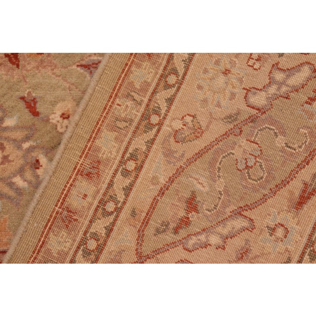 Textile Shabby Chic 1990's Pak-Persian Green/Taupe Wool Rug - 6'0'' X 9'3'' For Sale - Image 7 of 9