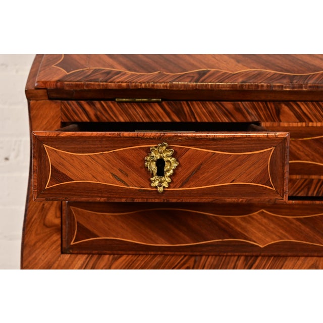 Maison Forest Style Antique French Regency Louis XVI Kingwood and Mahogany Bureau De Pente Ladies Writing Desk, Circa 1900 For Sale - Image 9 of 15