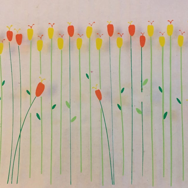 Mid-Century Modern 1950s Mid-Century Modern Acrylic Lucite Tray With Floral Tulips Motif For Sale - Image 3 of 8