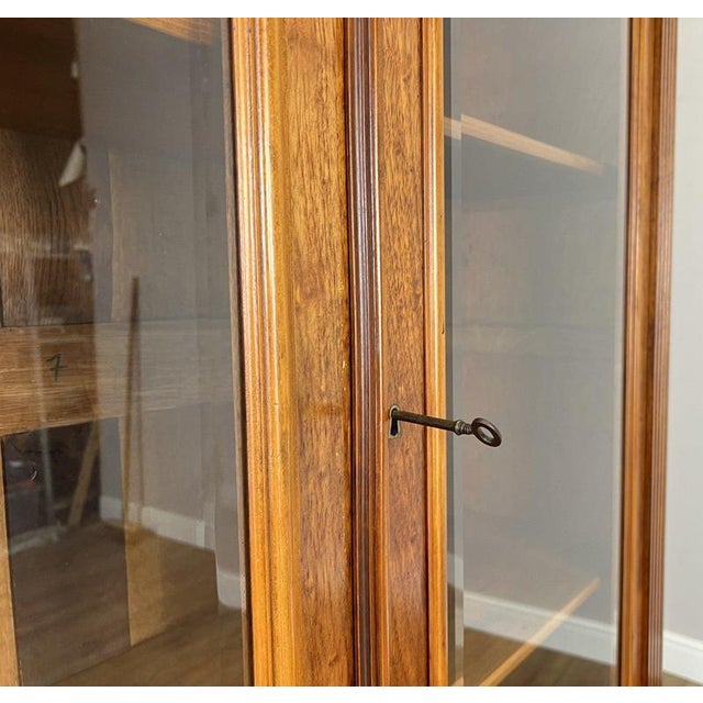 Antique French Glazed Walnut Display Bookcase For Sale - Image 10 of 15