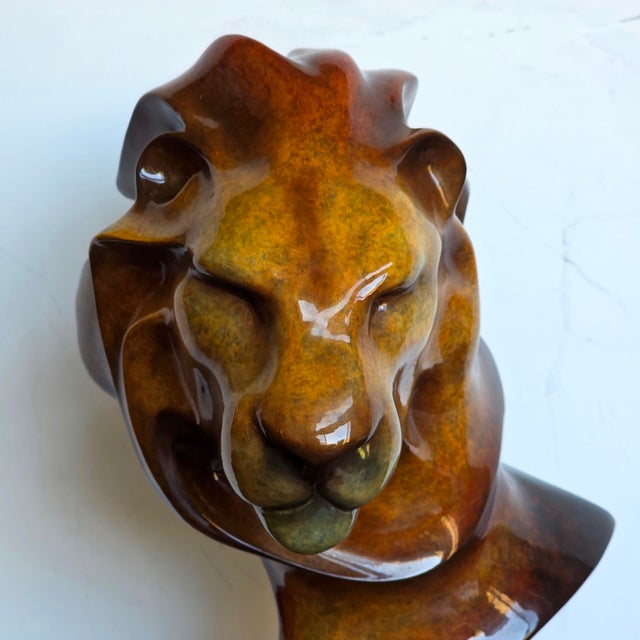 Stephen Herrero Mill Creek Studios Imago Rey Lion Bust Sculpture For Sale - Image 4 of 9