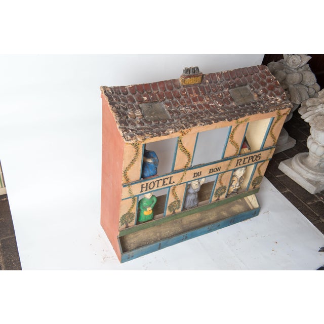 Wood Hotel Du Bon Repos, French Folk Art For Sale - Image 7 of 12