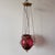 Victorian Antique Late 19th Victorian Ruby Swirl Pull-Down Oil Burning Lamp Converted to Electricity For Sale - Image 3 of 6