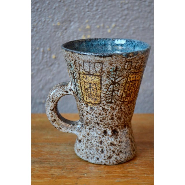 Ceramic Brutalist Ceramic Pitcher Vase from Accolay, 1950s For Sale - Image 7 of 12