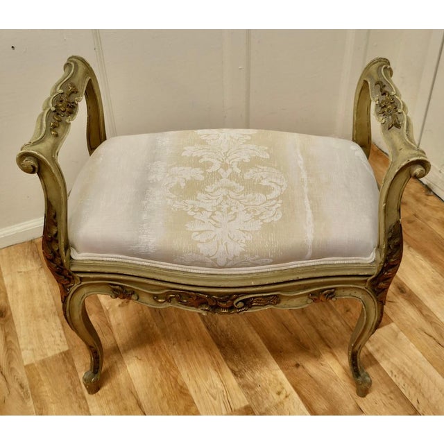 Louis Philippe French Painted Boudoir Window Seat, 1870s For Sale - Image 3 of 9
