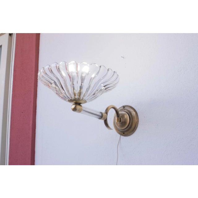 Set of 2 Wall Light Sconces by Barovier & Toso Glass Murano, Italy, 1950 For Sale - Image 10 of 13