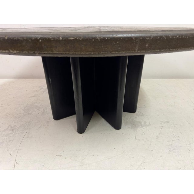 Brown Brutalist Slate and Stone Coffee Table, 1970s For Sale - Image 8 of 14