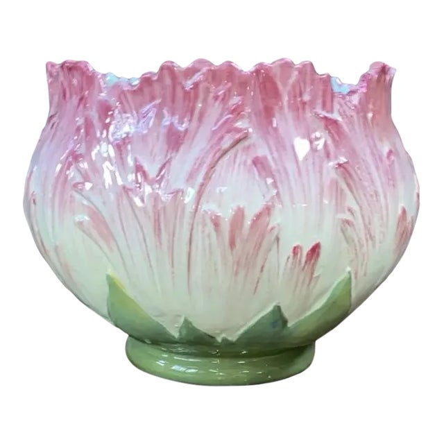 French Majolica Cache Pot Jérôme Massier Circa 1890 For Sale