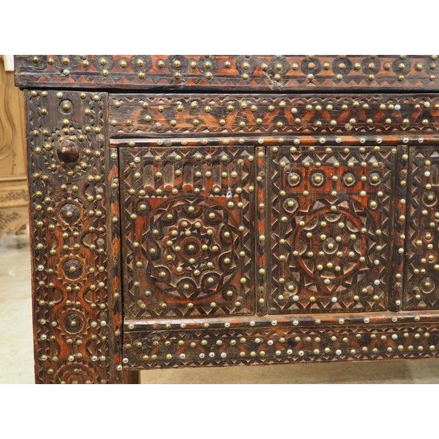 Antique North African Iron Studded Cedar Chest or Console Table, Circa 1880s For Sale - Image 18 of 18