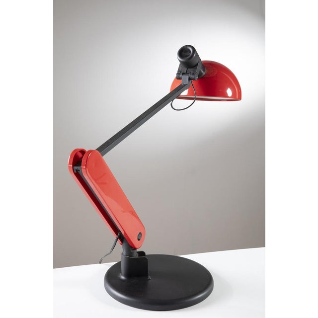 Black Large Vintage Adjustable Desk Lamp by Bruno Gecchelin for Guzzini, 1982 For Sale - Image 8 of 11