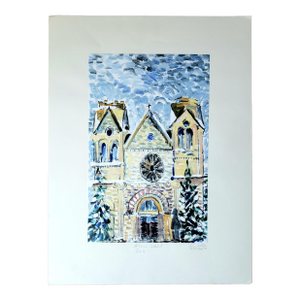 Vintage St. Francis Cathedral Fine Art Proof Print, Signed Spencer Walaitis