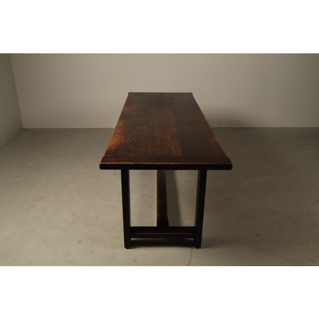 Dark Stained Dining Table by Jean Batenburg for Mi, Belgium, 1969 For Sale - Image 6 of 16