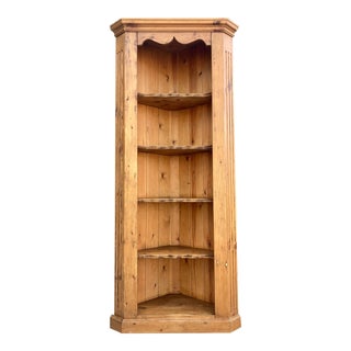 English Pine Corner Bookcase For Sale