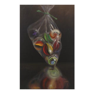 Bag of Marbles - Hyper-Realistic Contemporary Oil Painting on Canvas by Stuart Dunkle For Sale