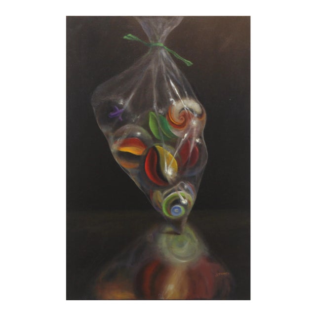 Bag of Marbles - Hyper-Realistic Contemporary Oil Painting on Canvas by Stuart Dunkle For Sale