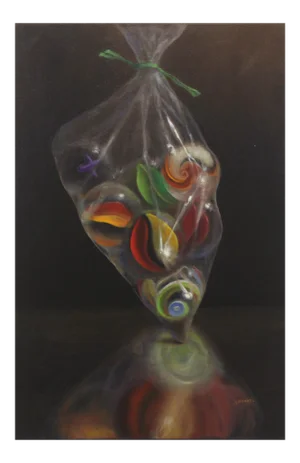 Bag of Marbles - Hyper-Realistic Contemporary Oil Painting on Canvas by Stuart Dunkle
