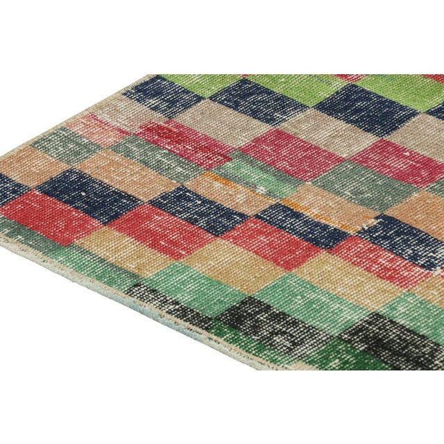 1960s 1960s Vintage Zeki Müren Rug in Polychromatic Geometric Patterns, by Rug & Kilim For Sale - Image 5 of 8