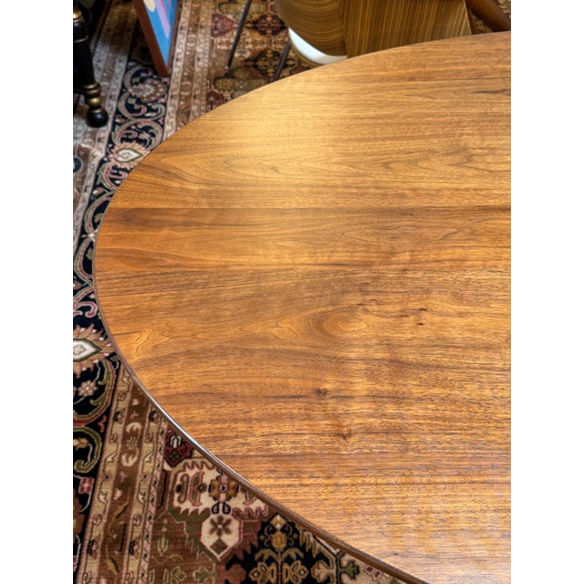 Wood Williams-Sonoma Home Tulip Walnut Dining Table For Sale - Image 7 of 11