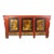 Hand Painted 78" Long Red Gansu Sideboard Cabinet For Sale